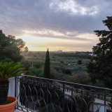 Raggiungiamo invece la terrazza per godere del magnifico panorama verdeggiante che circonda la tenuta. E, mentre il sole volge al tramonto...